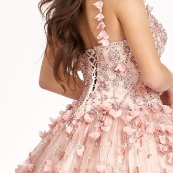 BLUSH Beads and Jewel Embellished Bodice Sweetheart Quinceanera Dress GL1959 - Picture 6 of 8
